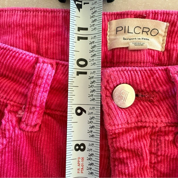 Anthropologie Pilcro The Yaya Pink Corduroy Mid-Rise Crop Flare Pants Womens 29 - Picture 13 of 14